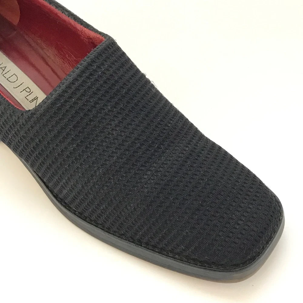 DONALD J. PLINER Black Loafer Chunky Heel Square Toe Women’s Size 6.5